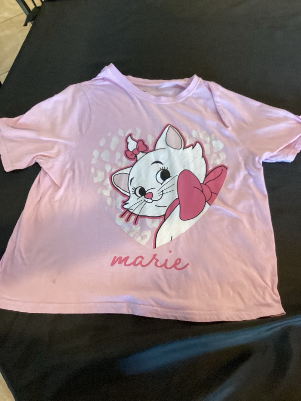 Disney ,Marie,Pink Graphic Short Sleeve T-shirt,Size Medium